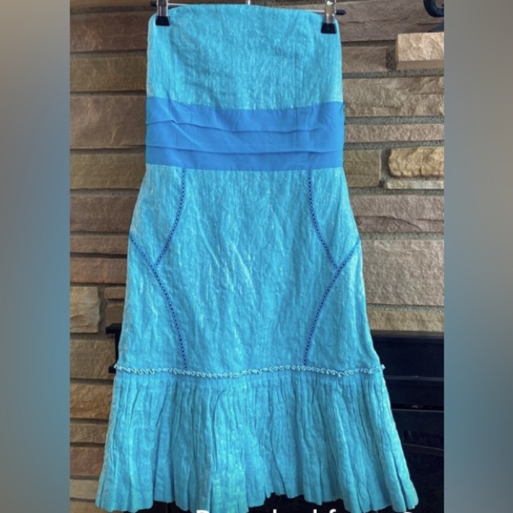 Tracy Reese Strapless Blue Dress size 6